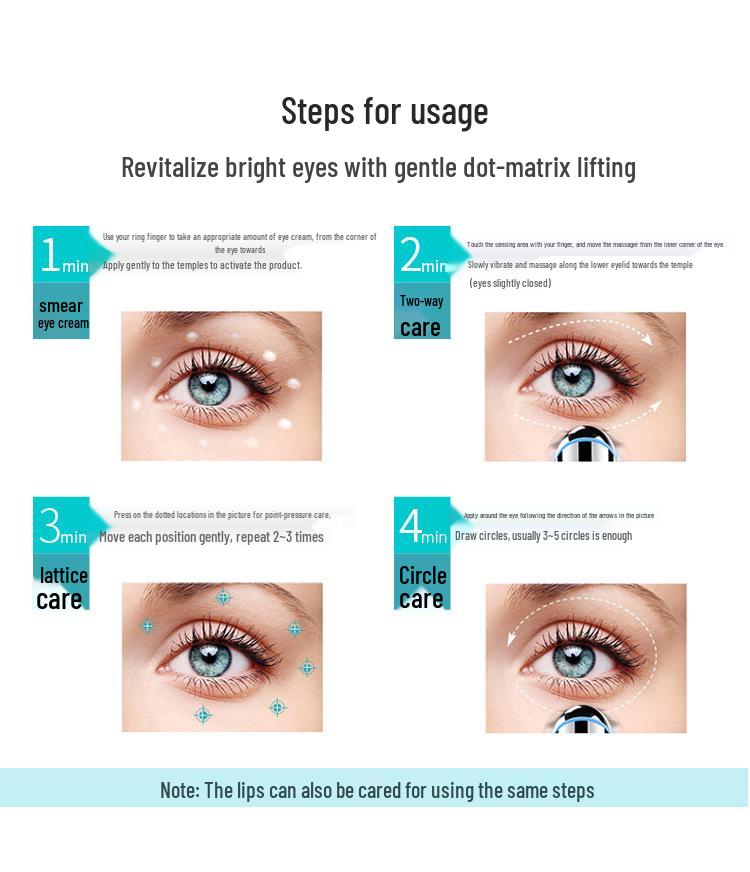 Cross-Border Electric Eye Massager: Color Light, Vibration, Heating, Eye Cream Enhancer - Reduces Fine Lines