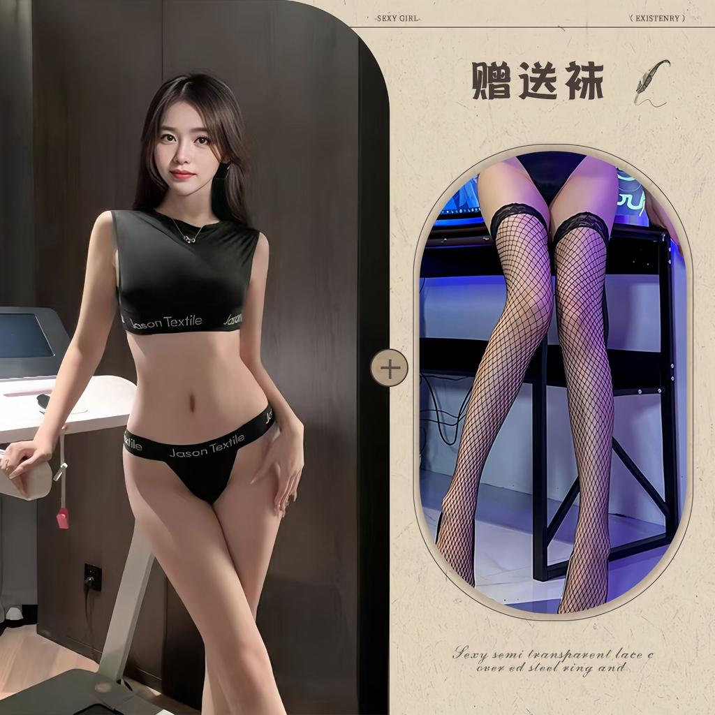 Sexy Ice Silk Swimsuit Tight One-piece Hip-wrapped Panties Dead Tank Water Uniform Seduction Lingerie