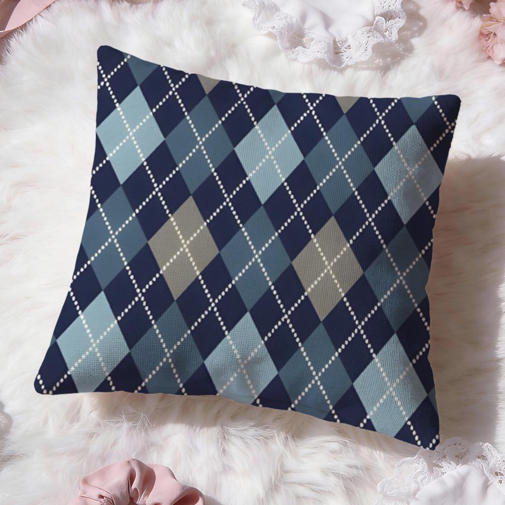 Argyle Texture Cushion Cover Premium Comfort Reversible Pillow Cove Two In One Design for Any Room Car Interior