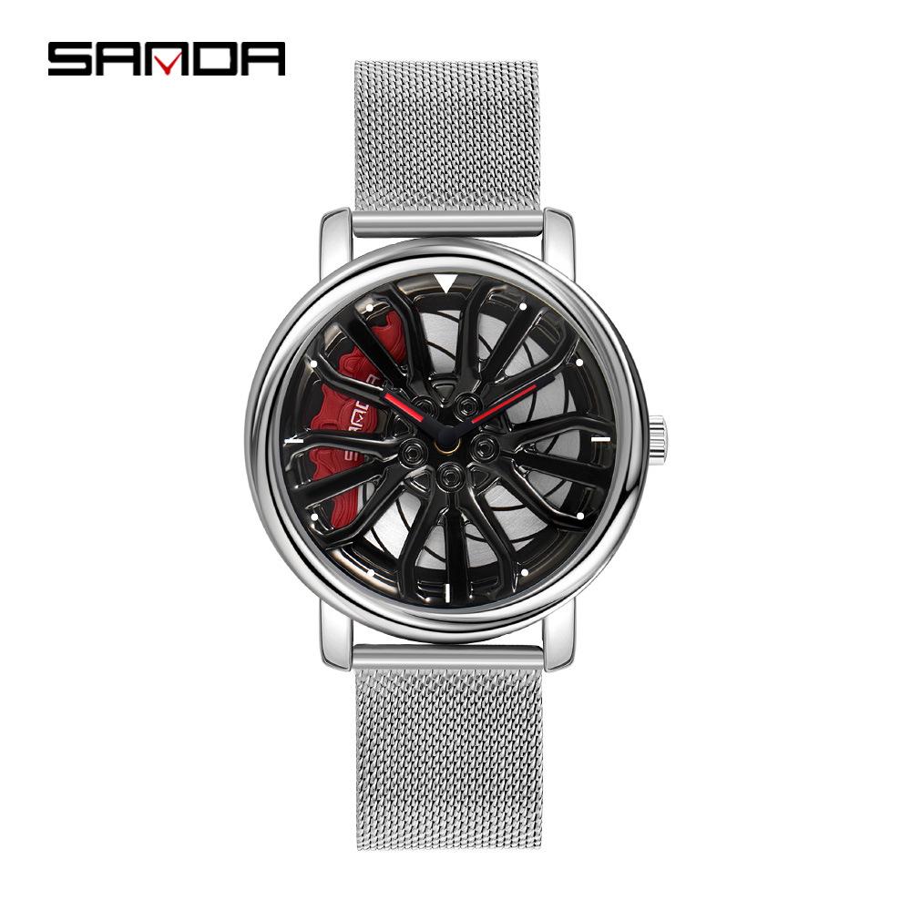 Sanda Meilleure Vente 1088 Montre pour Adolescent: Personnalisé, Cadran Rotatif 3D, Tendance, Quartz Étanche.