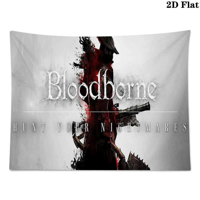 Bloodborne Wall Tapestry Aesthetic Wall Hanging Printed Fabric Blanket Decorative Tapestries for Bedroom Living Room Home Decor