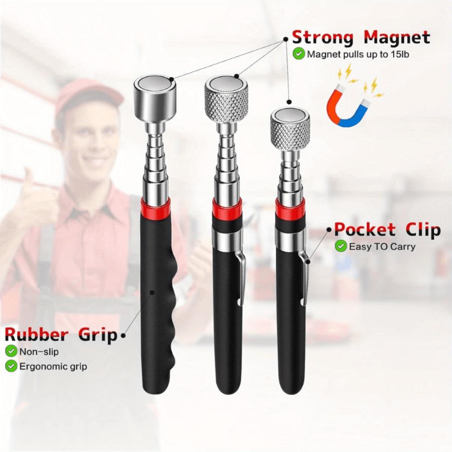 Magnetic Pickup Tool Set-Ultimate Combination Telescoping Stainless Steel Grabbers with Ergonomic Non-Slip Grip Manual Handheld