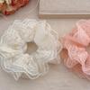 Feminine Elastic Hair Scrunchy with Unique Double Layer Lace Hairband Hairpieces Large Hair Accessories for Women