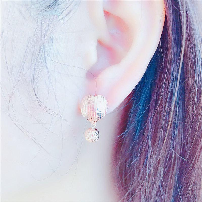 Purple Gold Fashion Foreign Style Personalized Fashion Rose Gold Plated Hollow Striped Love Earrings