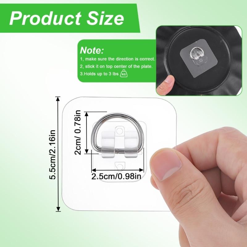 20Pcs Easy Installation Invisible Plate Hangers Strong Adhesive D Hooks For Wall Mounting Pictures Frames Kitchenwares