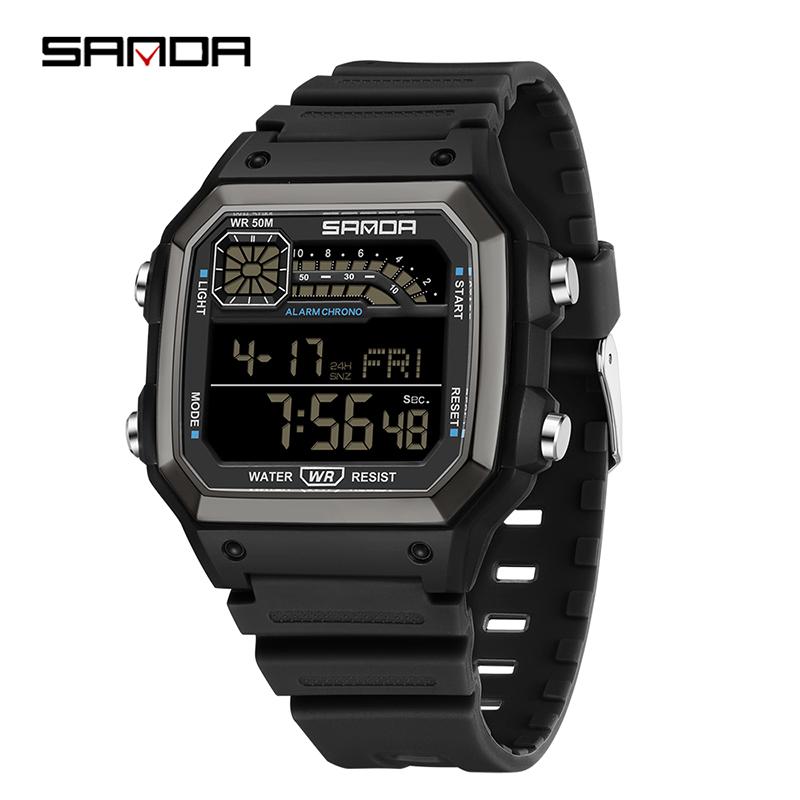 Outdoor Sport Electronic Watch Men Multifunction Watches Alarm Clock Chrono Waterproof LED Digital Double Time Watch
