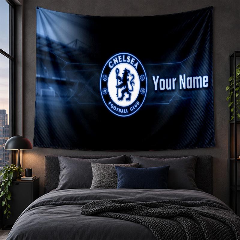 Personalized Tapestry Wall Hanging Chelsea FC Pattern Art Background Cloth