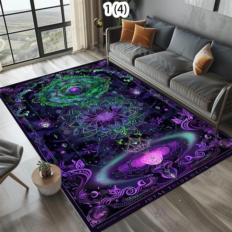 3D Magic Circle Starry Sky Carpet Mat Rug Home Decoration Living Room Bedroom Floor Decor Astrology Neon Space Non Slip Rugs
