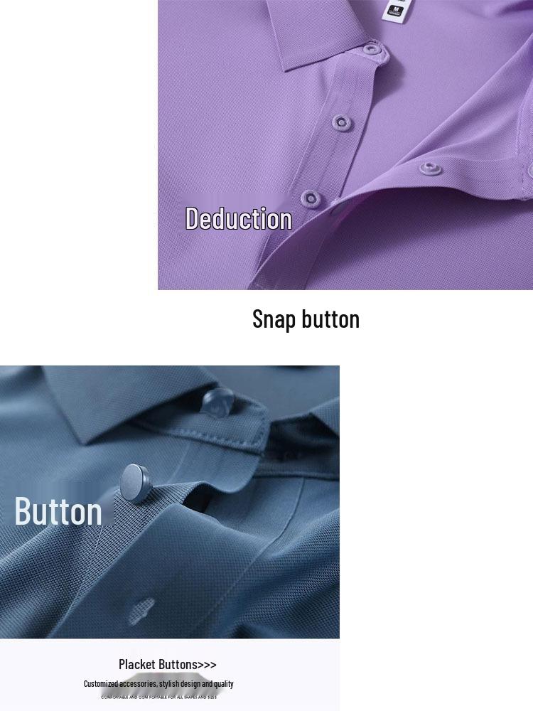 Custom Logo Quick-Dry Seamless Polo: Summer Ice Silk Cool Feel Lapel Short Sleeve Work Shirt