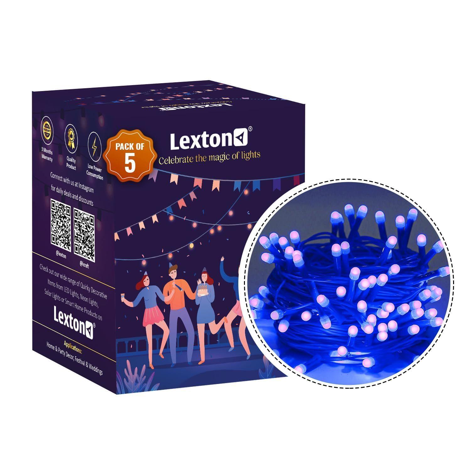 

40 LED Power Pixel Serial String/Fairy Light | Plug Sourced | Suitable for Home & Outdoor Decoration, Diwali, Christmas (Pack of 5, Blue)