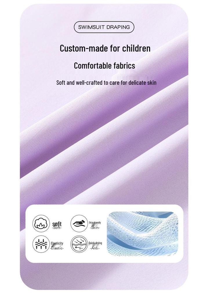 Girls' Two-Piece Long Sleeve Swimsuit Set - Quick Dry, Sun Protection (2025 New Style)