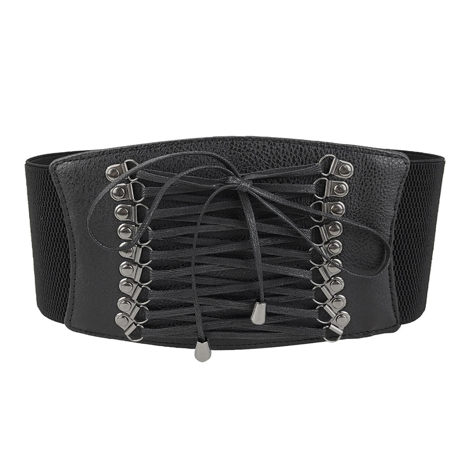 

Women Stretchy Waist Belt Vintage Elegant Wide Corset Designer Elastic Rope Decorative Women Corset with Snap Buckle