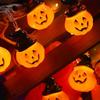 1PC 10/20 LED Halloween Small Pumpkin With Black Hat String Lights Battery Operated For Home Windows Indoor Outdoor Garden Decor