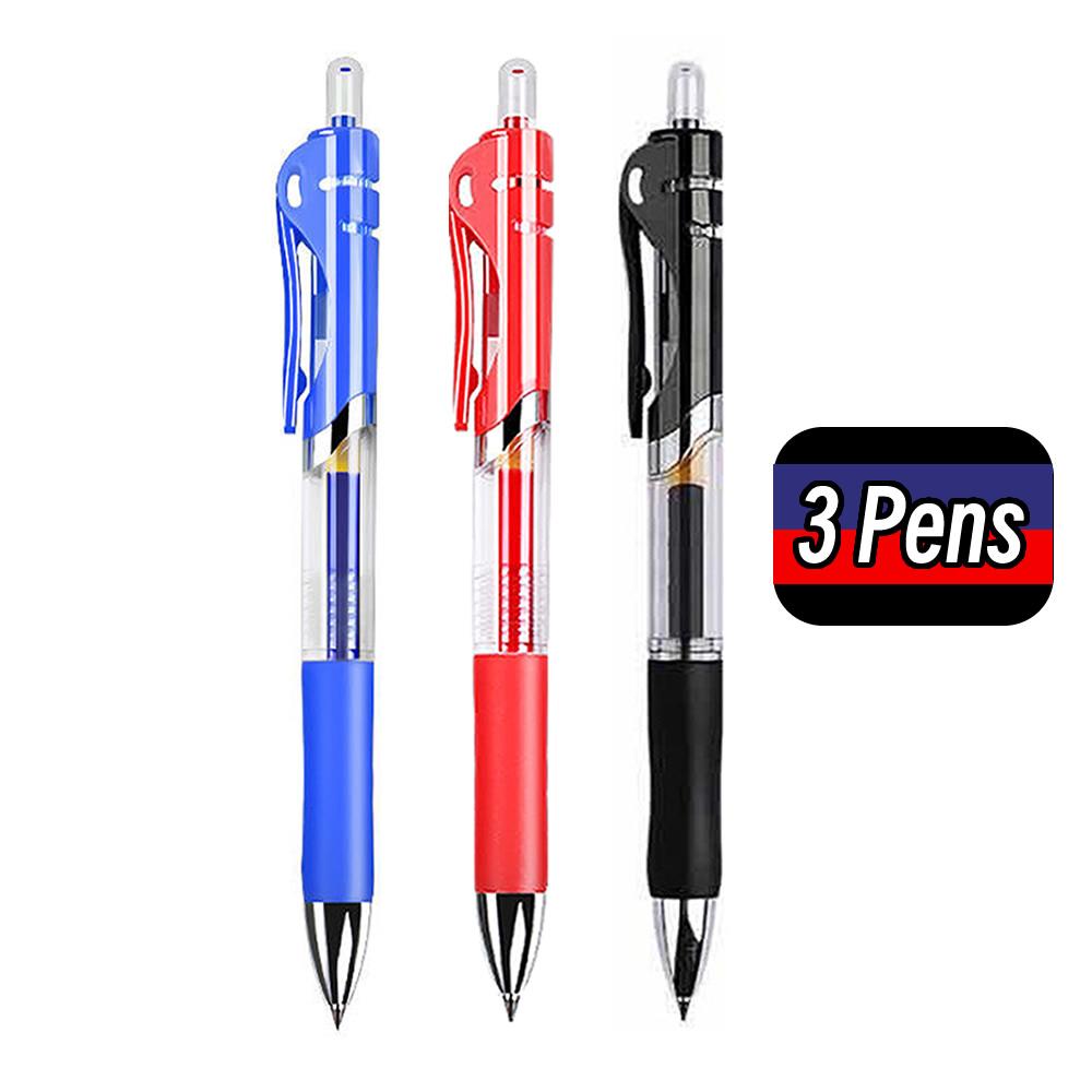 

Retractable 0.5mm Red Blue Black Ink Gel Pens Colored Aesthetic Stationery Pen Supplies Ballpoint&Office Pencils Writing School 3 Pens