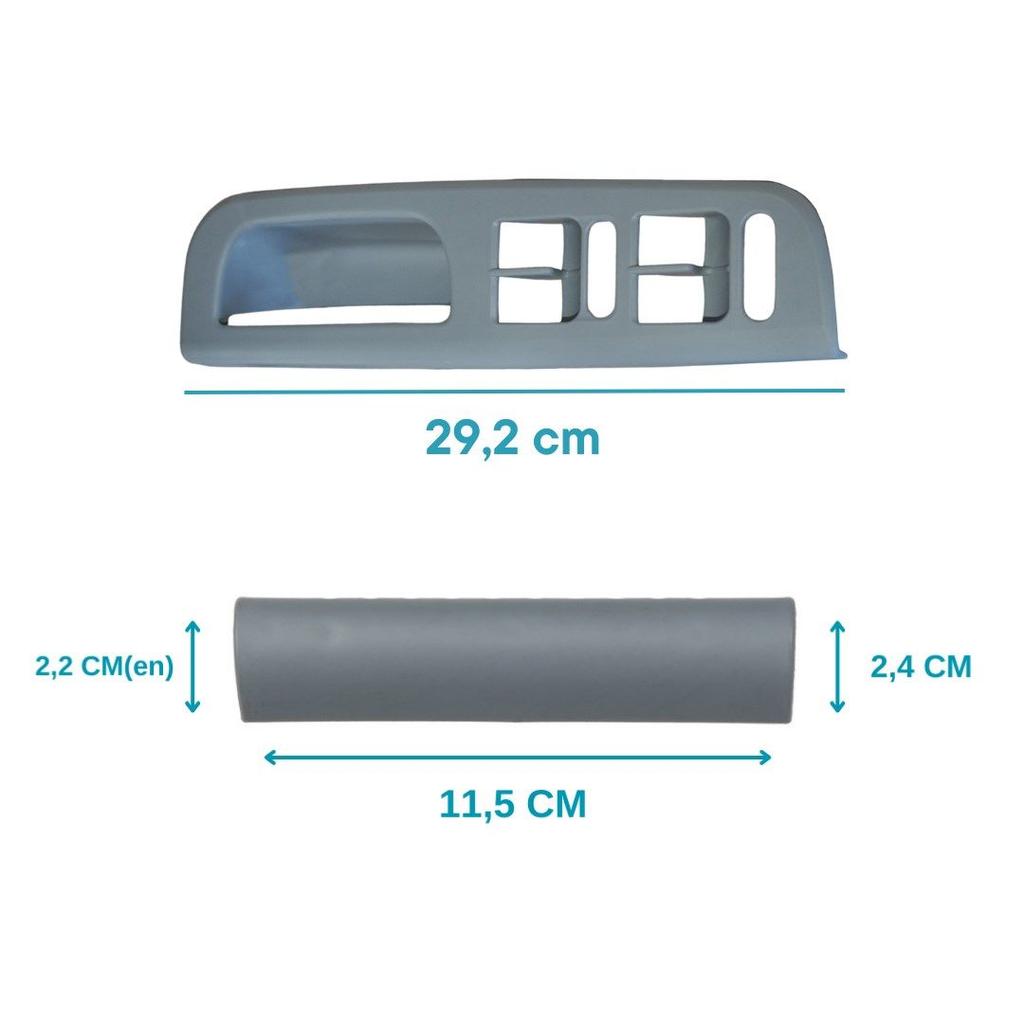 Window Opening Button Frame Set - Left Front for VW Passat, Golf, Jetta - Grey