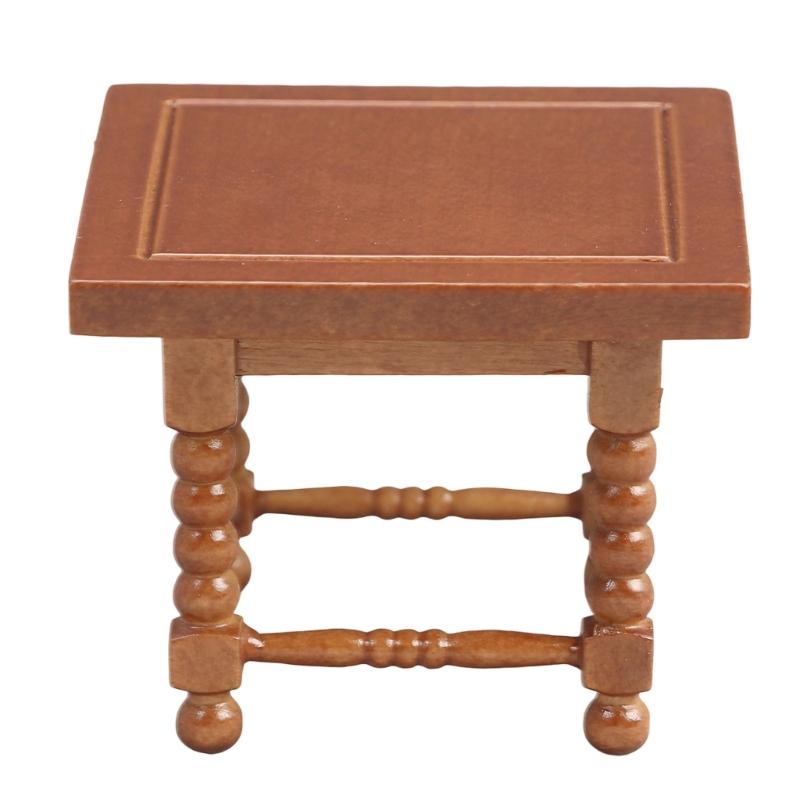 

Simulation Miniature End Table 1/12 Scale Doll House Living Room Accessories Natural Finish Furniture for Room Decors 1