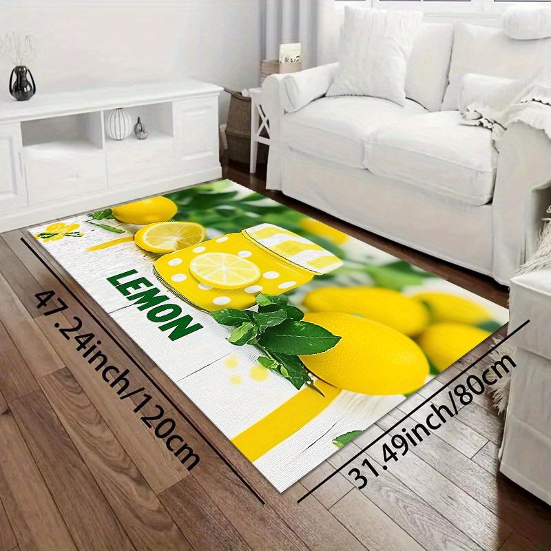 1 Stück Fruchtgetränk Muster Fußmatte Modern Küche Polyester Teppich Rutschfest Bunt Innen Teppich, Für Zuhause Badezimmer Schlafzimmer Wohnzimmer Dekor