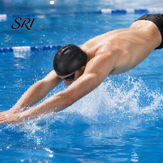 Lightweight Swimming Cap Adults Silicone Cap, Waterproof Non-slip Elastic Pool Swim Hat, Men Women Ear Protection Bathing for Short Long Hair
