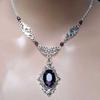 Victorian Steampunk Gothic Necklace with Dark Purple Gemstone
