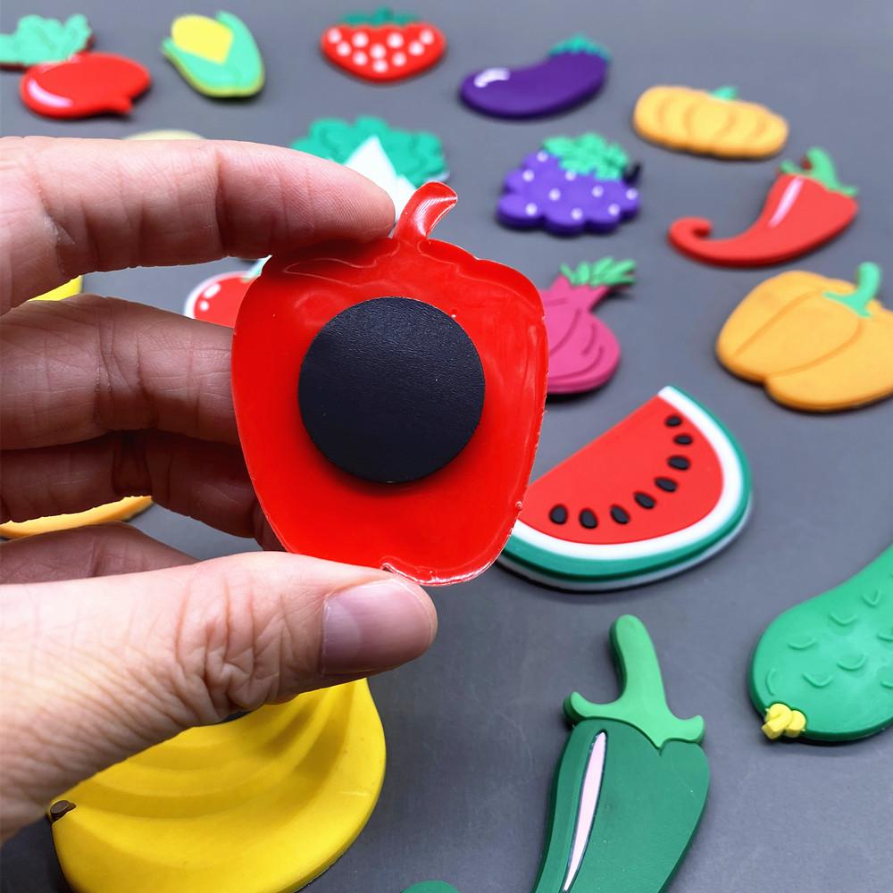 PVC Fridge Magnet Set for Refrigerator Decor Cartoon Magnets for Children Kids Funny Magnetic Toy Creative Food Fruit Magnets