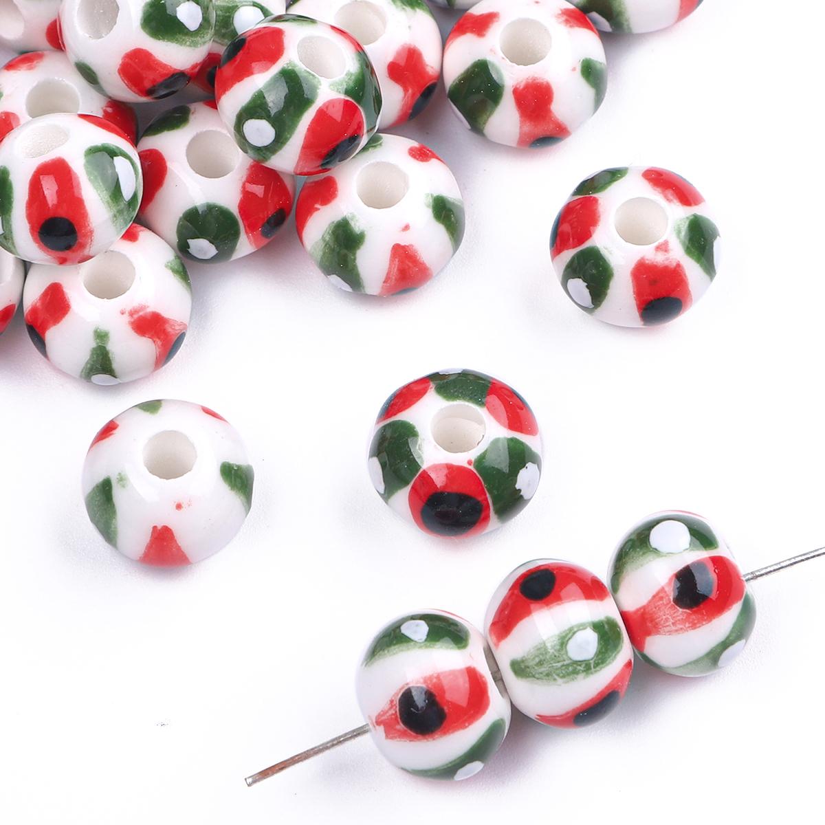 

2 шт. Ручной работы круглые точечные керамические бусины шарм фарфоровые свободные бусины-разделители для DIY ювелирных изделий, аксессуары для рукоделия