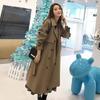 Fashion Windbreakers Double Breasted Long Trench Coats Casual with Belt Korean Jackets Loose Women