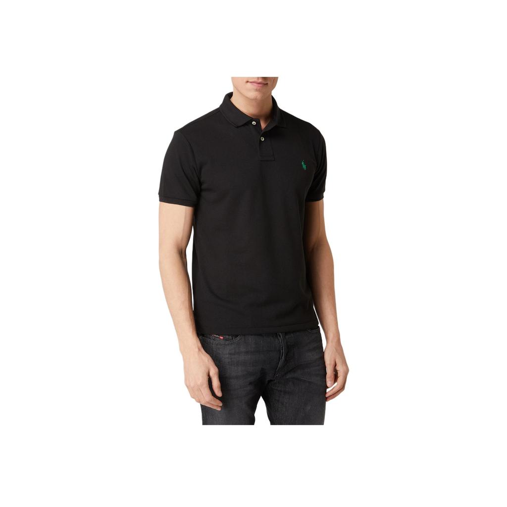 Polo Ralph Lauren Solid Color Logo Embroidered Pullover Casual Short Sleeve Polo Shirt Men Tops Black 710751221-005