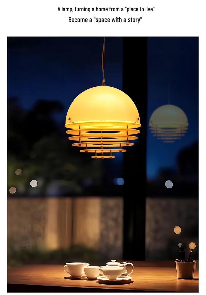 Retro Sunset Orange Pendant Light for Warm Bedrooms, Dining Rooms, and Tea Shops