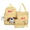 Four-Piece Backpack Set Dog Pattern Large Capacity Senior High School Student School Bag Multi-Functional Backpack