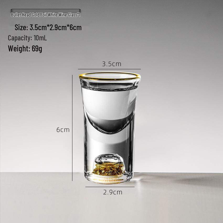 Gold Leaf Crystal Shot Glass - Diamond Surface Liquor Cup & Decanter.