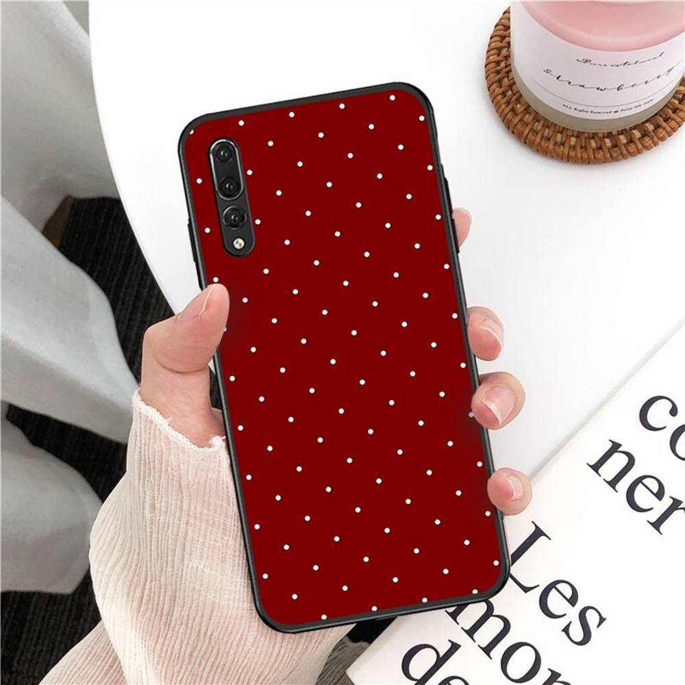Korea Lovely Polka Dot Phone Case For Huawei P 8 9 10 20 30 40 50 Pro Lite Psmart Honor 10 Lite 70 Mate 20lite