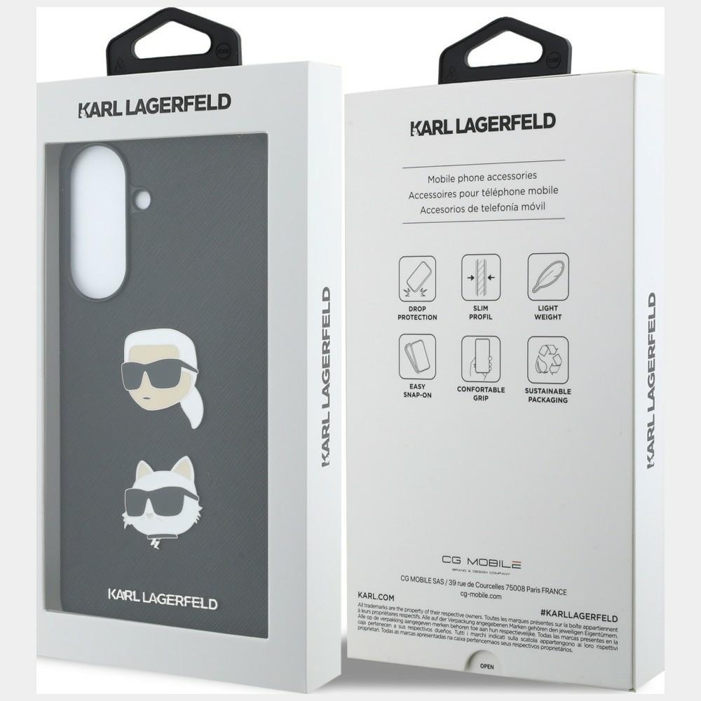 Karl Lagerfeld Case with Karl&Choupette Heads Pins&Logo for Samsung Galaxy A37 5G Black