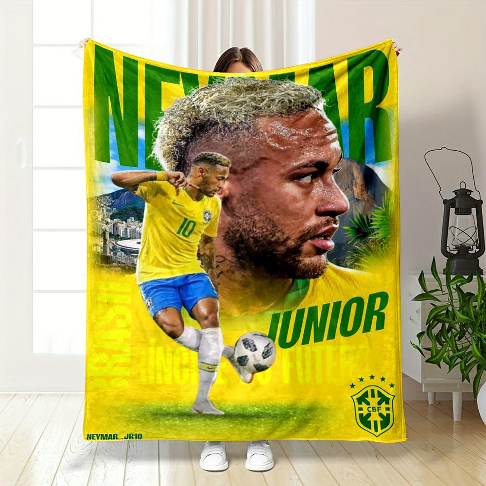 Yellow Soccer Designed Flannel blanket for bedroom, living room, sofa, and nap