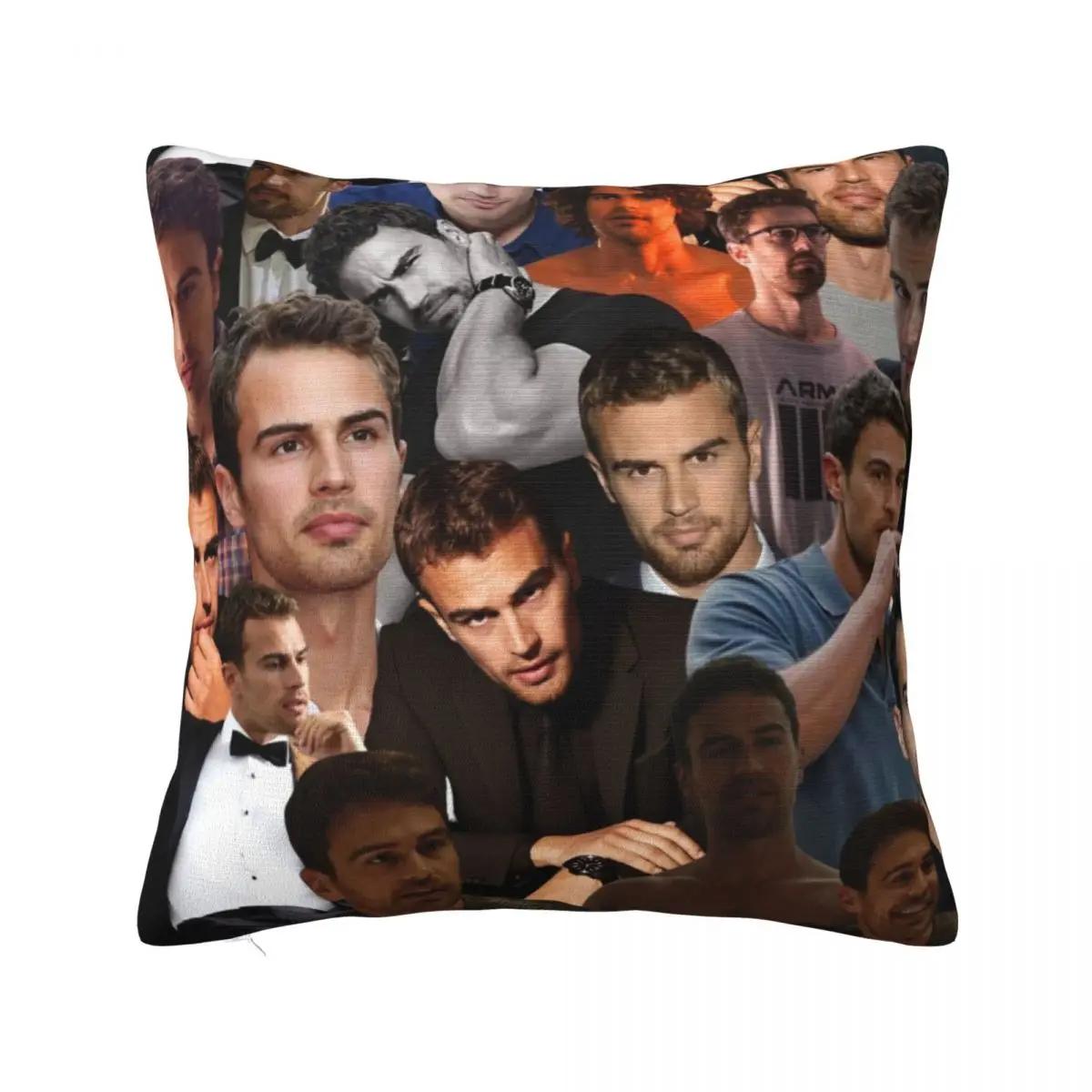 Helenal Unisex Theo James Photo Collage Throw Pillow Luxury Decor Bed Pillowcases Luxury Pillow Cover Pillows Decor Home