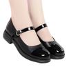 French Mary Jane small leather shoes autumn new low heel one-word buckle with round head college style shoes