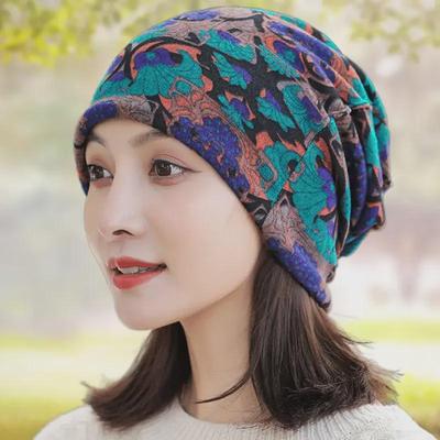 Chapeaux polyvalents pour femmes coréennes automne/hiver: Foulard, Baotou, Pull, Cou, Imprimé, Pile et Protection des Oreilles
