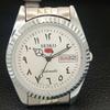 JAPAN VINTAGE REFURBISHED SEIKO 5 AUTOMATIC 6309A MENS WHITE WATCH A442496-1