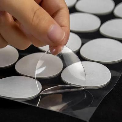 2 listy průhledné oboustranné lepicí pásky 10 mm 20 mm kulaté lepicí pásky silně fixující bezešvé lepidlo domácí lepidlo dekorace