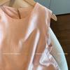 Summer New Style Pink Casual Simple Temperament Versatile Light Luxury Style Sleeveless Shirt Vest