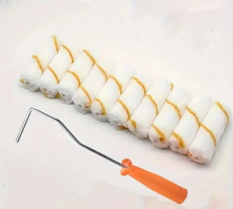10 Paint Rollers with Mini Small 10cm Replacement Brushes for Compatible with and Paints Handles, Rollers, Rollers, Painting, Water-Based Oil-Based