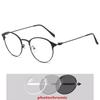 Metal Oval Myopia Light-sensitive Prescription Eyeglasses Women Men Retro Computer Optical Spectacles Diopter 0 -0.5 -0.75 To -6.0