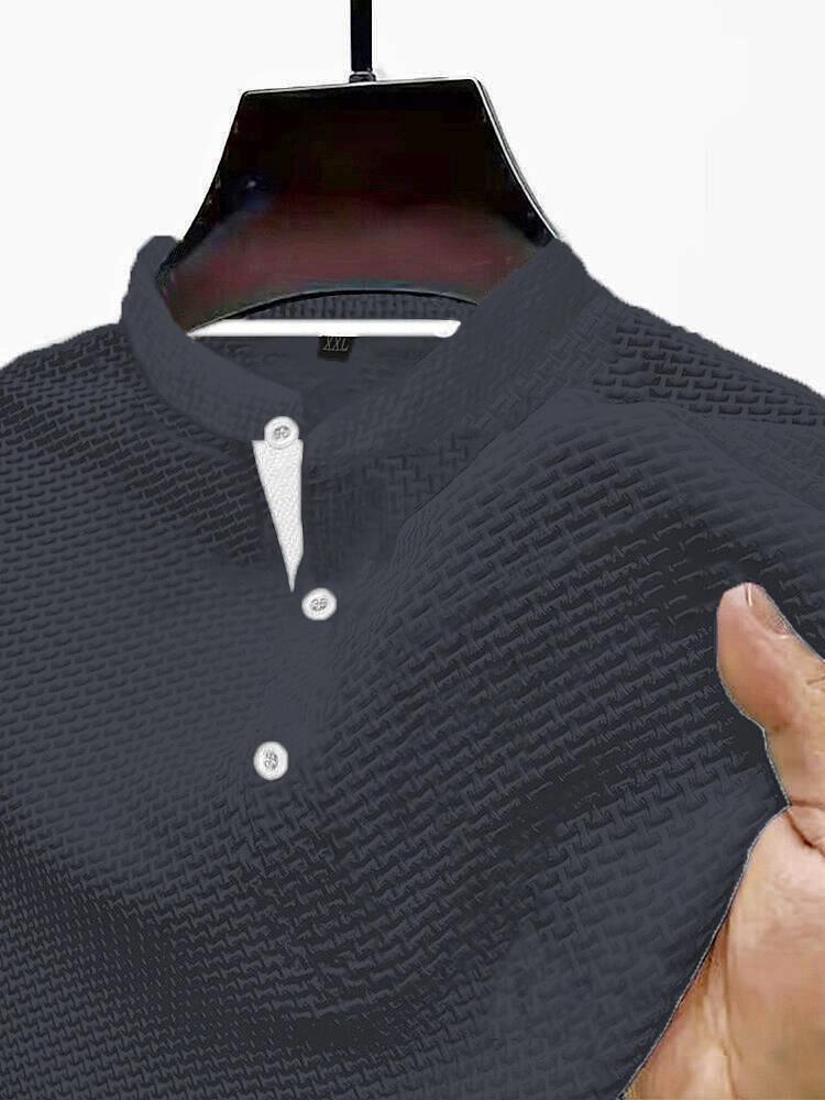 

Летняя мужская рубашка-хенли с вафельным узором, легкая, дышащая, текстурированная, с коротким рукавом, повседневная, деловая, повседневная XXXL серый