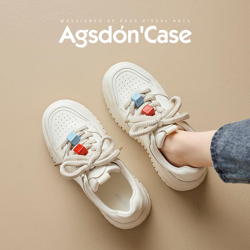 Augustine small white shoes women's 2025 spring new muffin platform sports board shoes high-end sports and leisure shoes