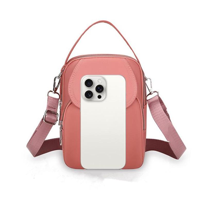 Lightweight Nylon Women'S Crossbody Bag Casual Mini Handbag With Multiple Zip Pouch Chic Design Shoulder Bag For Everyday Use