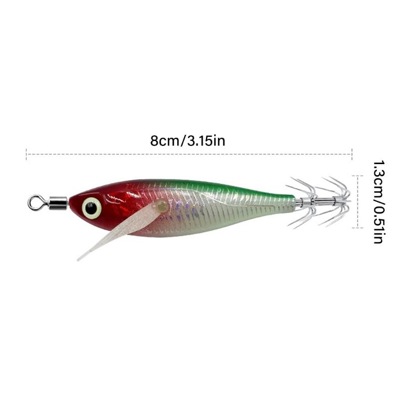 Assorted Color Round Belly Fishing Baits 3D Artificial Fishing Squid Jig Lures with Shrimp Designs for Effective Fishing
