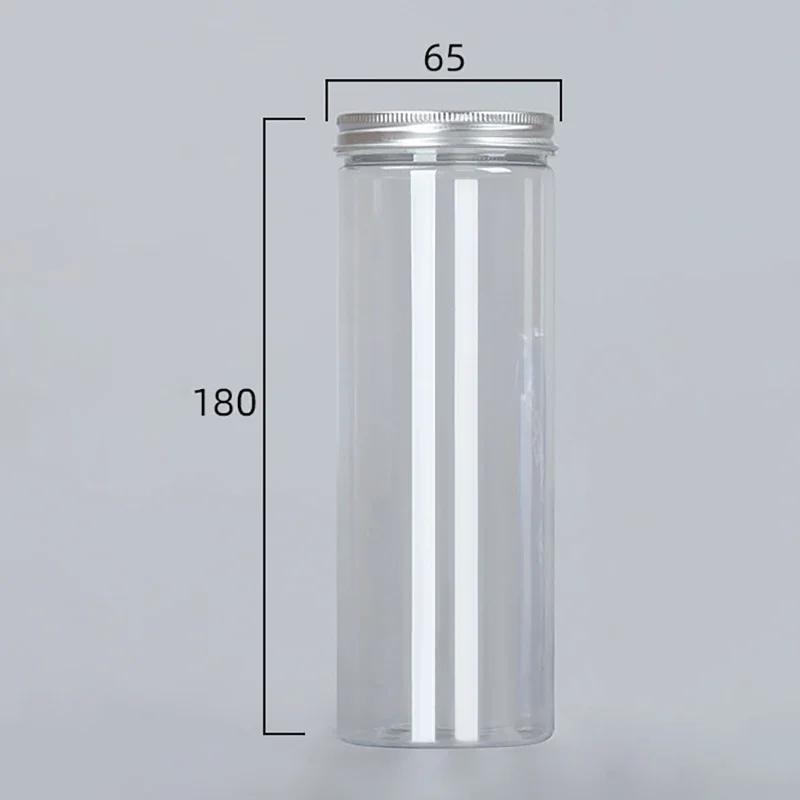 Puszki aluminiowe z zamknięciem spożywczym, puste butelki plastikowe dla zwierząt domowych, zagęszczone, przezroczyste, szerokie wlewy, pojemniki na przekąski i cukierki, butelki do przechowywania