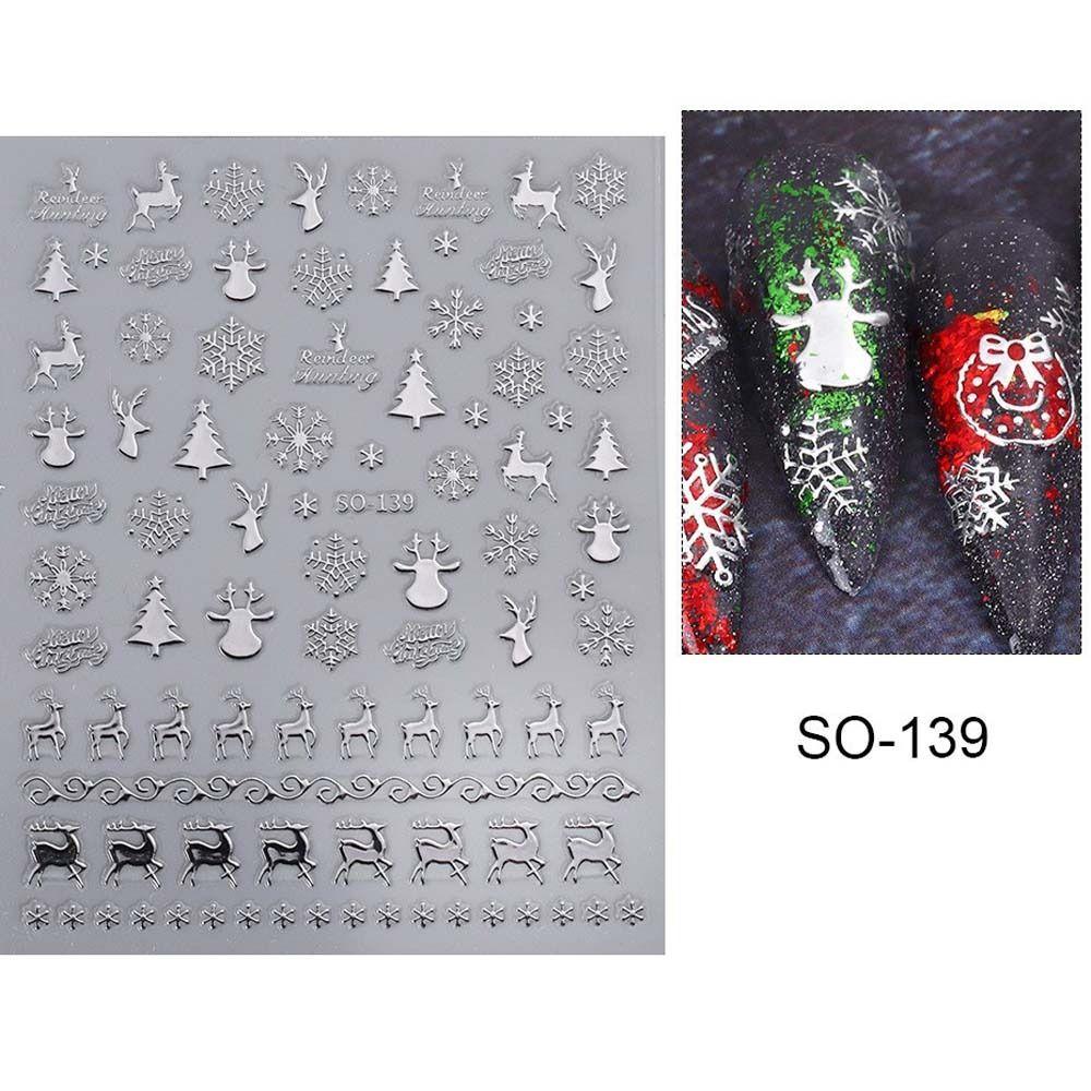 Manicure Ornaments Christmas Bronzing Nail Decals Christmas Bronzing Nail Stickers  Nail Salon