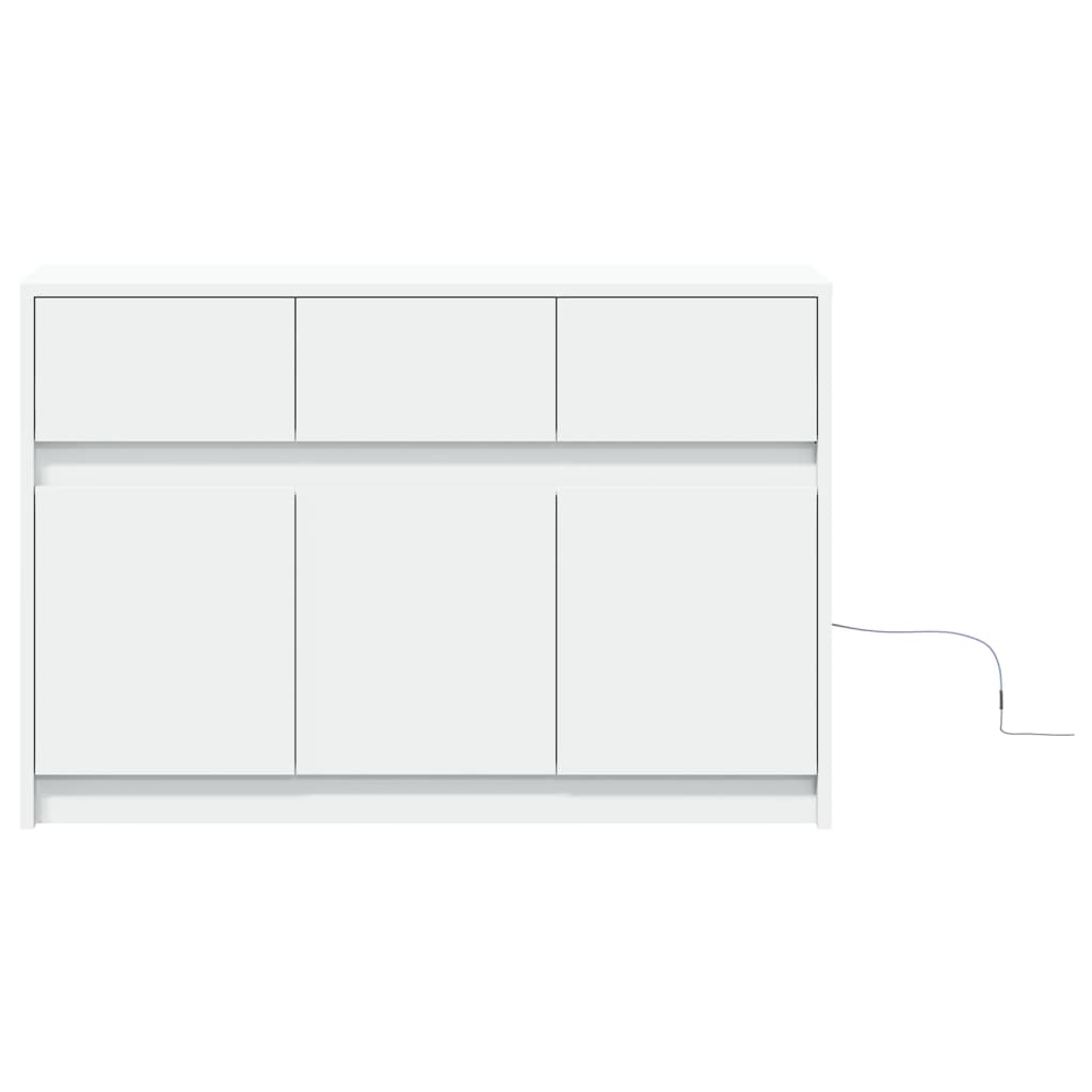 Vidaxl TV Cabinet with LED, White, 91X34X61 Cm, Wood-based Material