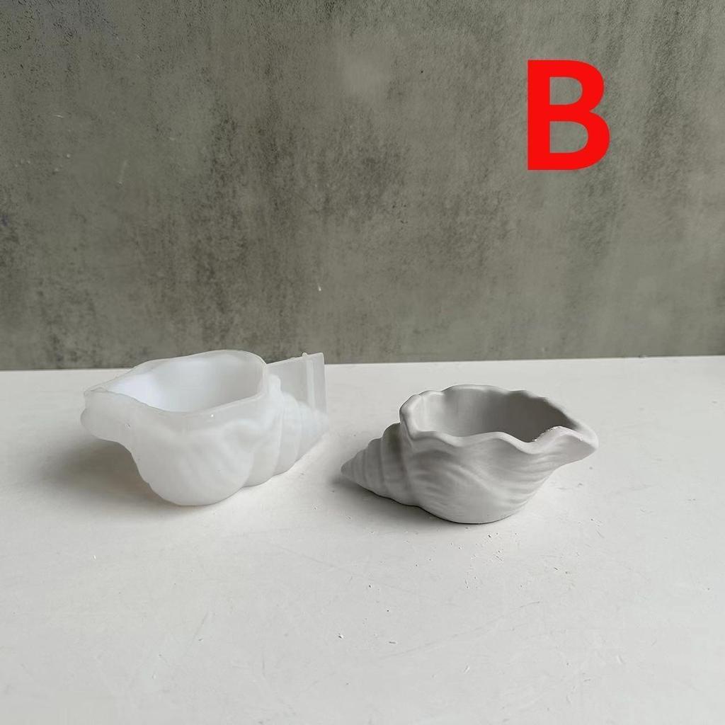 Conch Potted Flower Pot Mould Conch Jewelry Storage Box Silicone Mold Succulent Flower Pot Mold Gypsum Plaster Resin Concrete Mold for Home