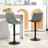 Set of 2 Leathaire Tub Bar Stools - Green